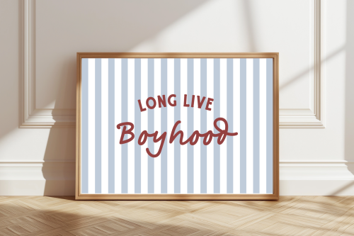 RedPaleBlue Colourful boyhood quote poster for bedrooms