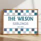 Personalised sibling wall art with bright colours