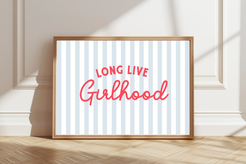 CoralPaleBlue Inspirational girls’ wall art with retro lettering