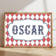 Personalised circus name print with marquee‑style lettering for children