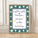 Night night love you bedtime print with stars