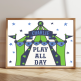 Custom name circus wall art in colourful design