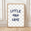 Little Man Cave children’s wall art print in bold typography