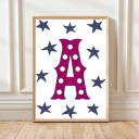 Personalised initial print with stars for children’s room