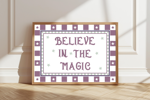RaspberrySage Believe In The Magic Children's Poster With Stars
