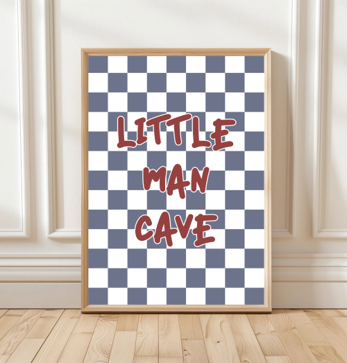 RedBlue Boys’ room wall art reading ‘Little Man Cave’