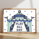 Play All Day circus poster for kids’ room