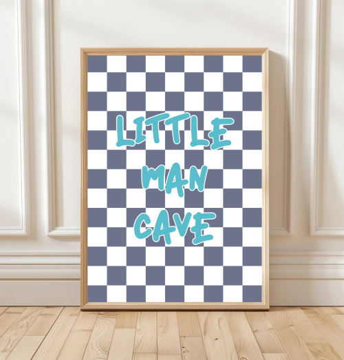 TurquoiseBlue Playroom print with modern bold lettering