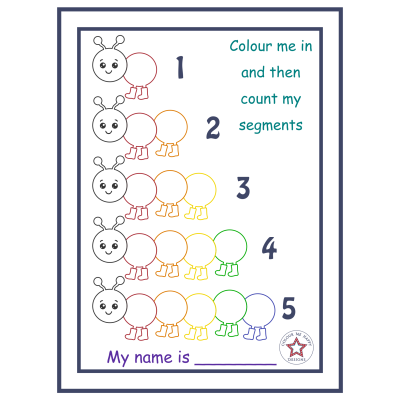 Colour Me Caterpillar Counting Page