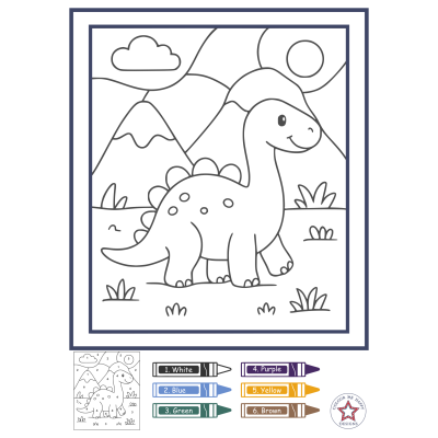dinosaur colouring page for children