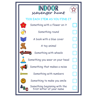 free printable indoor scavenger hunt for kids
