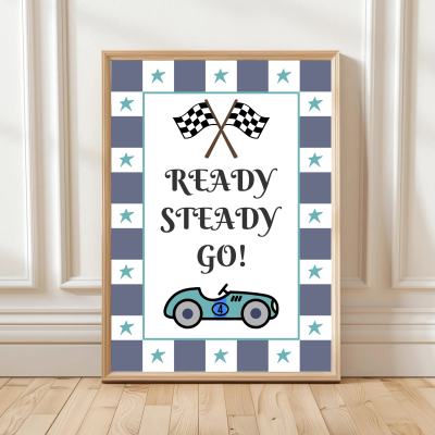 Children's Racing Car Poster – Ready Steady Go!